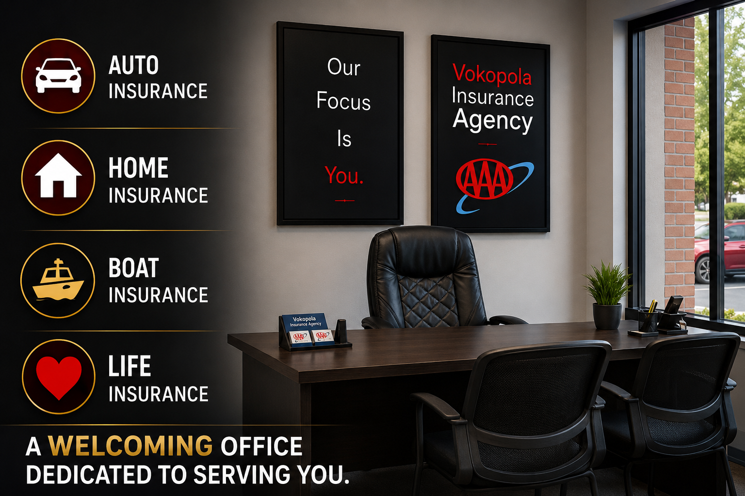 Vokopola Insurance Agency welcoming office interior